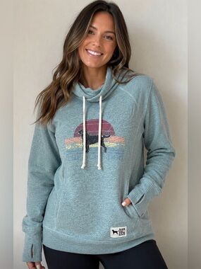 Black Dog Vintage Collection Hoodie Comfy Fall Winter Cozy EUC XS